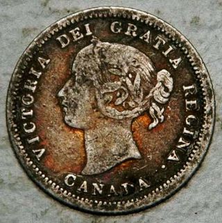 Canada Silver 5 Cents 1858 (small Date) Rare