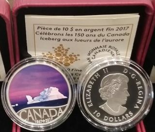 1867 - 2017 Iceberg At Dawn $10 1/2oz Pure Silver Proof Coin Celebrating Canada150