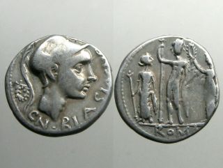 Cornelia 19 Silver Denarius_roman Republic_scipio Africanus In Crested Helmet