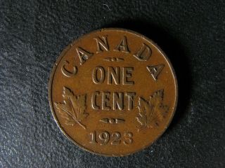 1 Cent 1923 Canada One Small Penny Copper King George V C ¢ F - 12