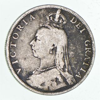 1888 United Kingdom 1 Florin - World Silver Coin - 10.  9g 183