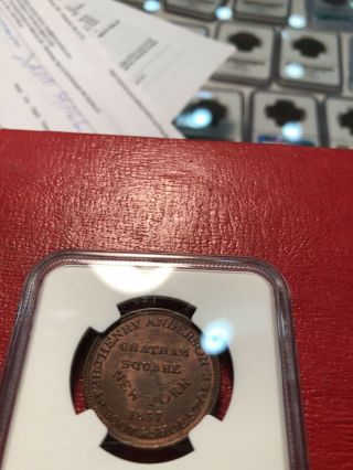 L - 107 HTT Hard Times Token Mostly Red— NGC 65RB ONE OF FINEST KNOWN 4