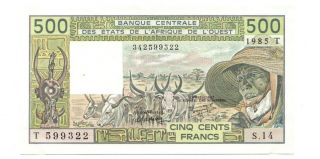 Bank Of West African States,  500 Francs 1985,  Unc " Togo "