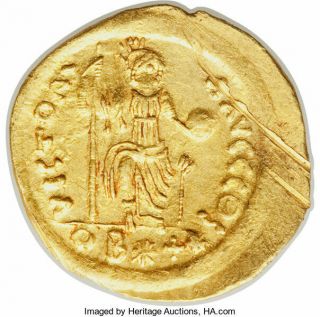BYZANTINE EMPIRE JUSTIN II GOLD 1 SOLIDUS COIN 567 - 578 A.  D.  S 376 4