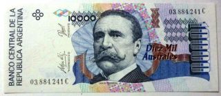 Argentina Banknote 10000 Australes,  Pick 334 Au - 1991