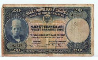 Albania 20 Franka Ari 1925 - 26 F,