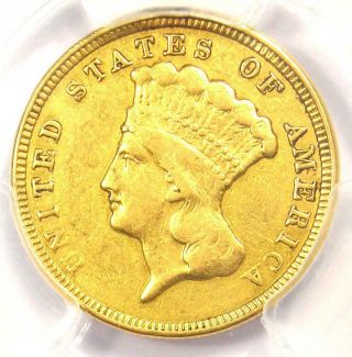 1856 Three Dollar Indian Gold Coin $3 - Certified Pcgs Xf Details