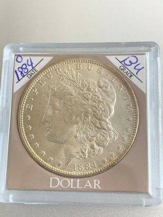 1884 - O Morgan Silver Dollar Bu Coin In Case