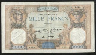 1000 Francs From France 1930