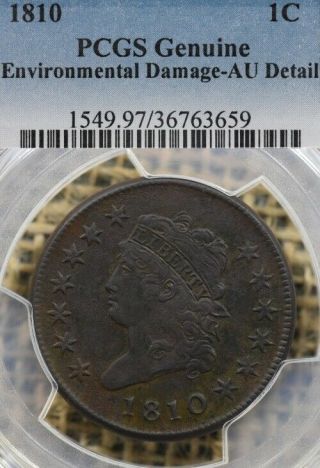 1810 1c Pcgs Au Classic Head Large Cent Numismaticallyyours