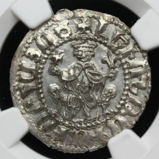 Cilician Armenia.  Levon I.  1198 - 1219.  Silver Tram.  Ngc Unc Details