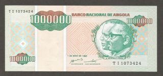 Angola 1,  000,  000 Kwanzas 1.  5.  1995,  Unc,  P - 141,  L - B532a; School Girl