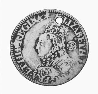 1562 Elizabeth I Sixpence,  Milled,  Mm Star,  S - 2596,  Perfect For A Coin Pendant