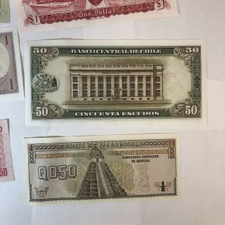 Old Foreign Money Bank Notes (India,  Chile,  Somalia) 5