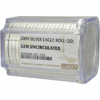 Roll Of 20 - 2009 American Silver Eagle - Ngc Gem Uncirculated