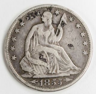 1855 - O /w Arrows Seated Liberty Half Dollar