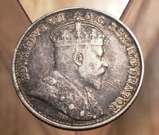 Canada 1909 (ml) King Edwards Vii Silver 5 Cent Coin - - Better Grade