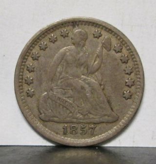 1857 Seated Liberty Half Dime Mid - Grade Coin