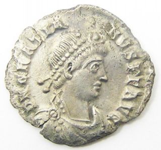 Roman Silver Siliqua Of Emperor Gratian Minted At Trier Germany 367 - 383 A.  D.