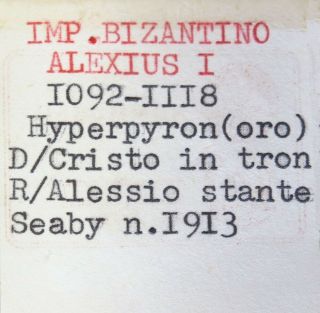 1092 - 1118 AD GOLD BYZANTINE EMPIRE 4.  2 GRAMS ALEXIUS I AV HYPERPYRON COIN 3