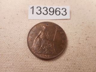 1901 Great Britain Half Penny - Collector Grade Album Coin - 133963 3