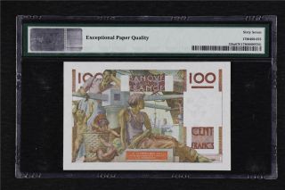 1945 - 47 France Banque de France 100 Francs Pick 128a PMG 67 EPQ Gem UNC 2
