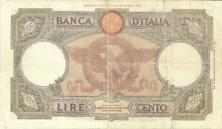 Italy 100 Lire Currency Banknote 1942 2