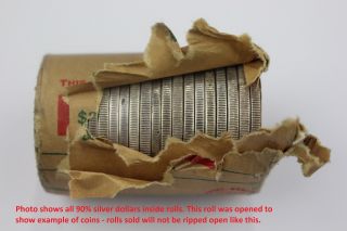 SILVER DOLLAR ROLL $20 MORGAN PEACE DOLLAR MIXED DATES COVERED END COINS 7