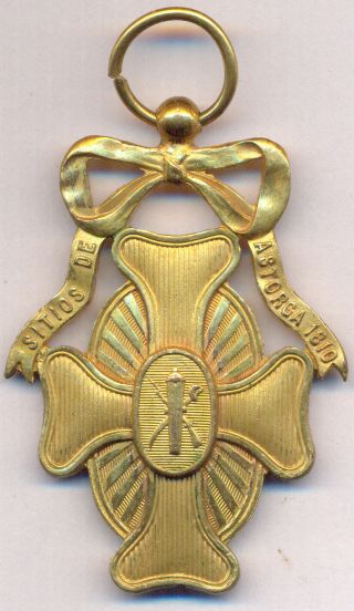 Medal Spain España Sitios De Astorga Leon Napoleon Borbon Dinasty 1810 - 1910