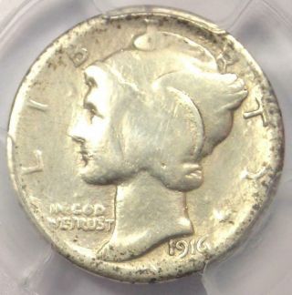 1916 - D Mercury Dime 10c Coin - Certified Pcgs Good Details - Rare Key Date Coin