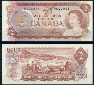 Canada 2 Dollars 1974 Unc Banknote Pick 86a Queen Elizabeth Ii