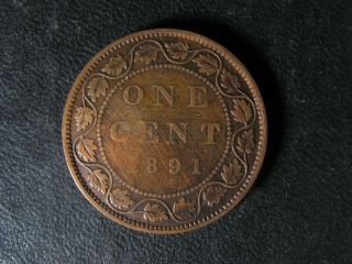 1 Cent 1891 Sl Sd Obv.  3 Canada Large One Penny Coin Queen Victoria C ¢ Vg - 10