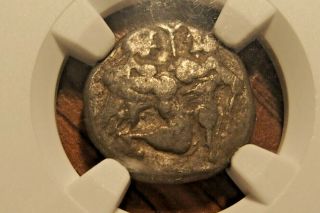 Thrace,  Isl Of Thasos Sater & Nymph Ar Drachm C.  525 - 450 Bc Ngc Very Good