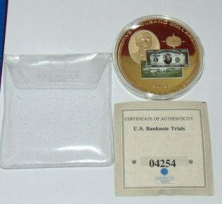 American - Ronald Reagan Banknote Trial - Proof - Cu - Layered - 24k Gold