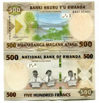 RWANDA 500 1000 2000 FRANCS 2014 - 2019 P - - 40 UNC SET OF 3 4