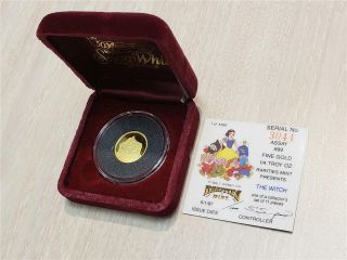 1987 Disney Rarities 1/4 Oz Gold Proof Round Snow White The Witch 3044