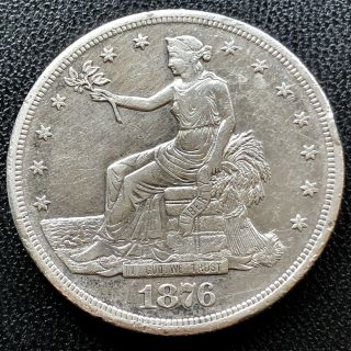 1876 Cc Trade Dollar Rare Carson City $1 Key Date Xf Det.  19489