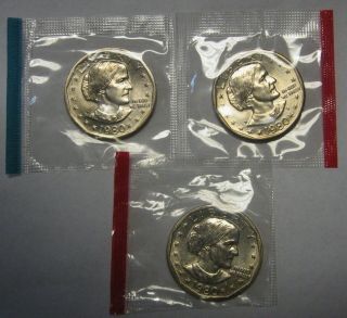 1980 P D S Uncirculated Susan B Anthony Dollars Cello Packs