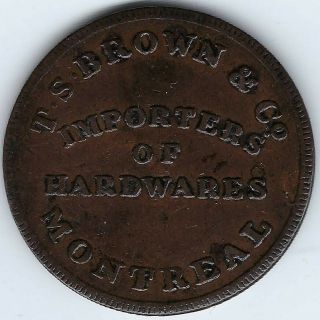 Lower Canada Montreal T.  S.  Brown Halfpenny Token Breton 561 Lc - 15a1 Inv 4127