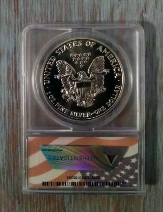 1989 $1 American Silver Eagle ANACS MS70 Flag Label 2