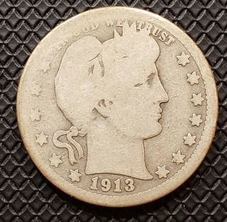 ☆extremely Rare 1913 S 25 Cents Barber Quarter,  Good☆
