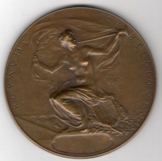 1905 Belgian Medal For The Univeral Exposition At Liege,  Engraved By P.  Dubois