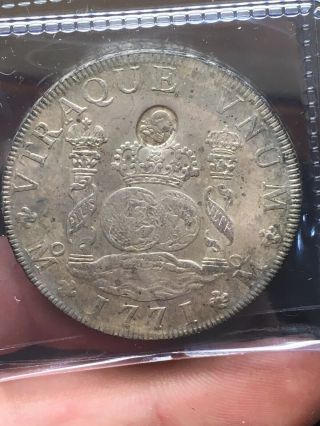 1771 Mo Spanish Silver 8 Reales Pillar Coin Colonial Era Counter Stamp