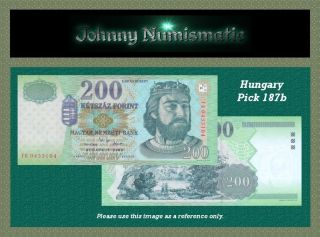 Hungary 200 Forint 2002 Unc Pick187b