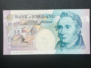 GB Bank of England 1999 £5 Five Pounds Banknote UNC S/N EB27 604637 2