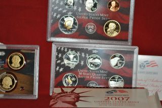 2007 Silver Proof Set In Packaging (includes Presidential Dollars. )
