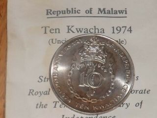 Republic Of Malawi Ten Kwacha 1974