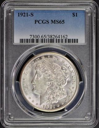 1921 - S $1 Morgan Dollar Pcgs Ms65