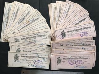 Puerto Rico 1950s San German,  Banco Economias Y Prestamos,  Lote De 200,  Cheques