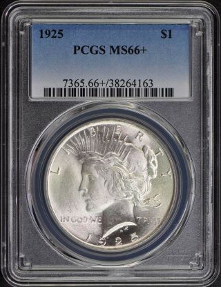 1925 $1 Peace Dollar Pcgs Ms66,